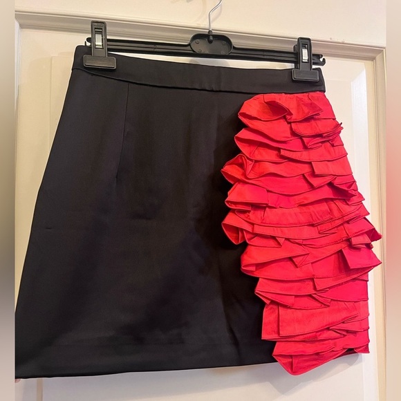 Jovani Dresses & Skirts - Jovani Black and Red Ruffled Mini Skirt